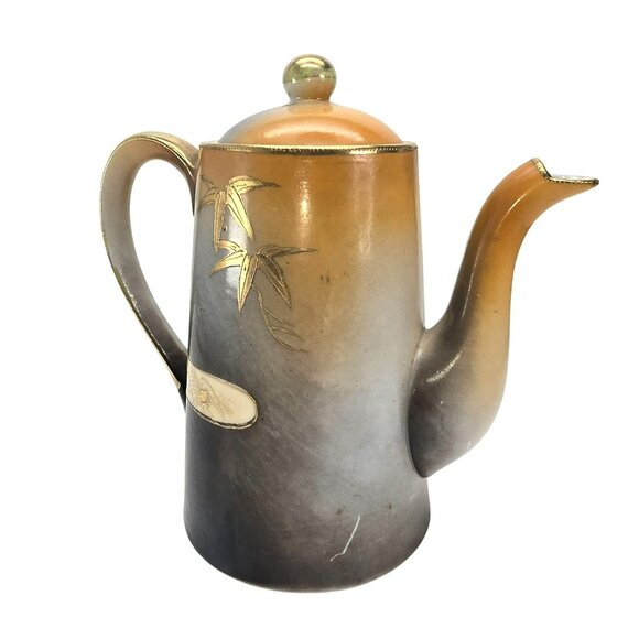 Antique Japanese Porcelain Teapot With Hand-Painted Bamboo & Flower Motif JE326 - Picture 4 of 9